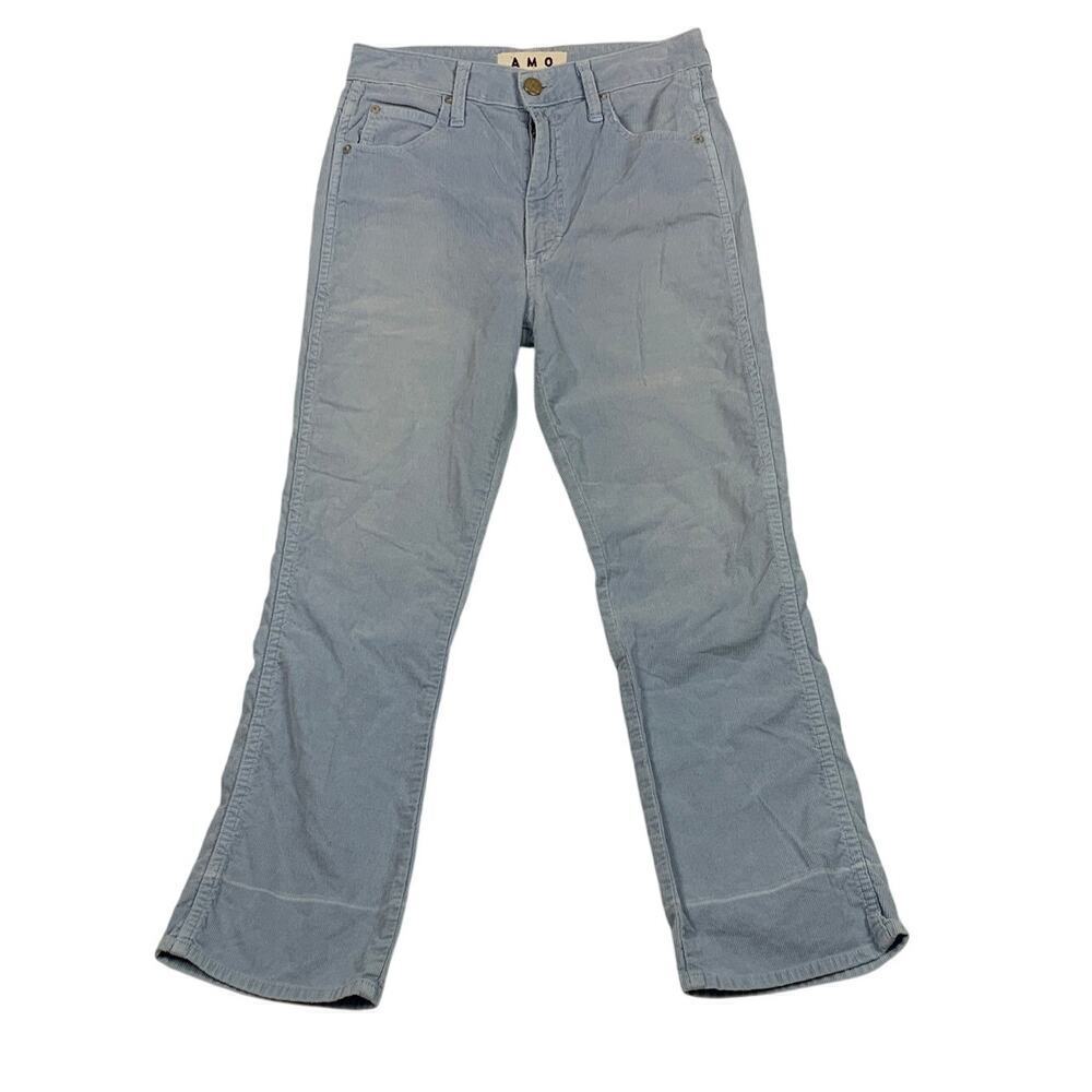 AMO Light Blue Corduroy Jeans Size 27 High Rise Poetcore